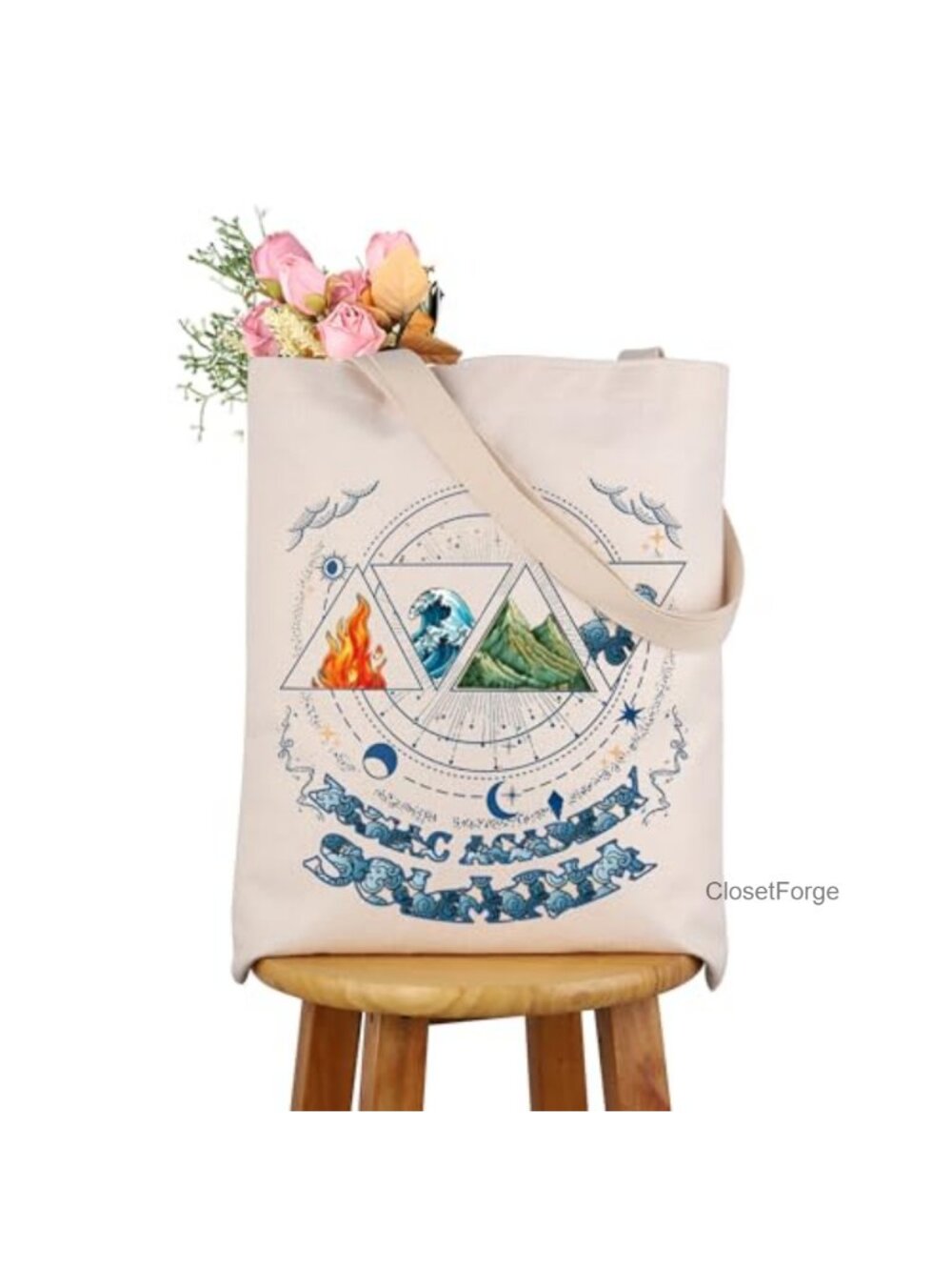 Reusable Polyester Tote Bag for Fan - Waterproof Shopping Shoulder Bag